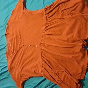 Women's Terra & Sky sz 2X (20W-22W),  Warm Brown Color Long Shirt